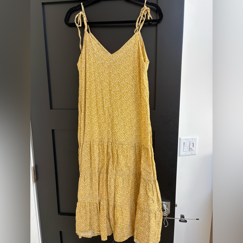 In Bloom Yellow Floral Midi Dress